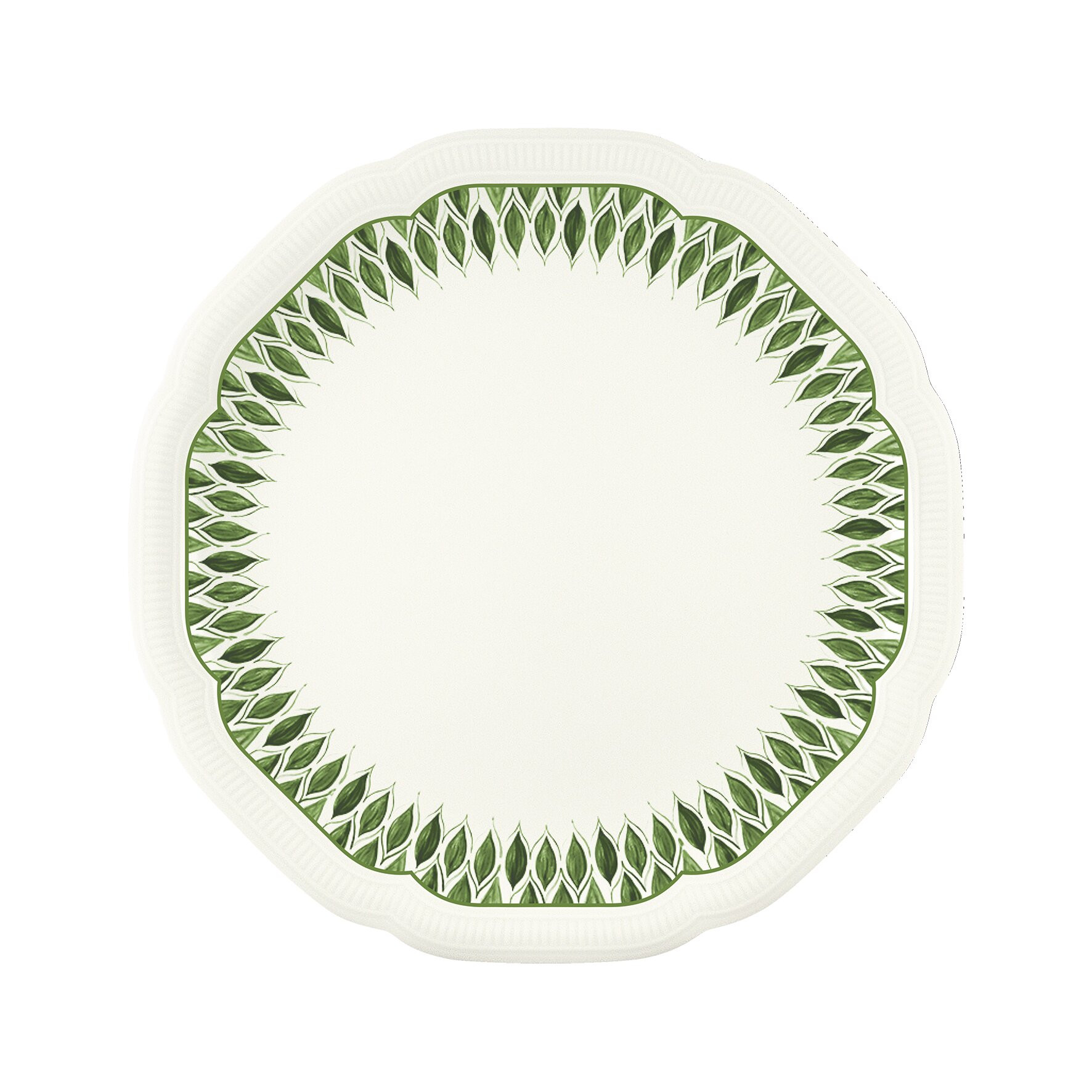 Floral Charm, Coupteller flach rund mit Relief ø 230 mm green